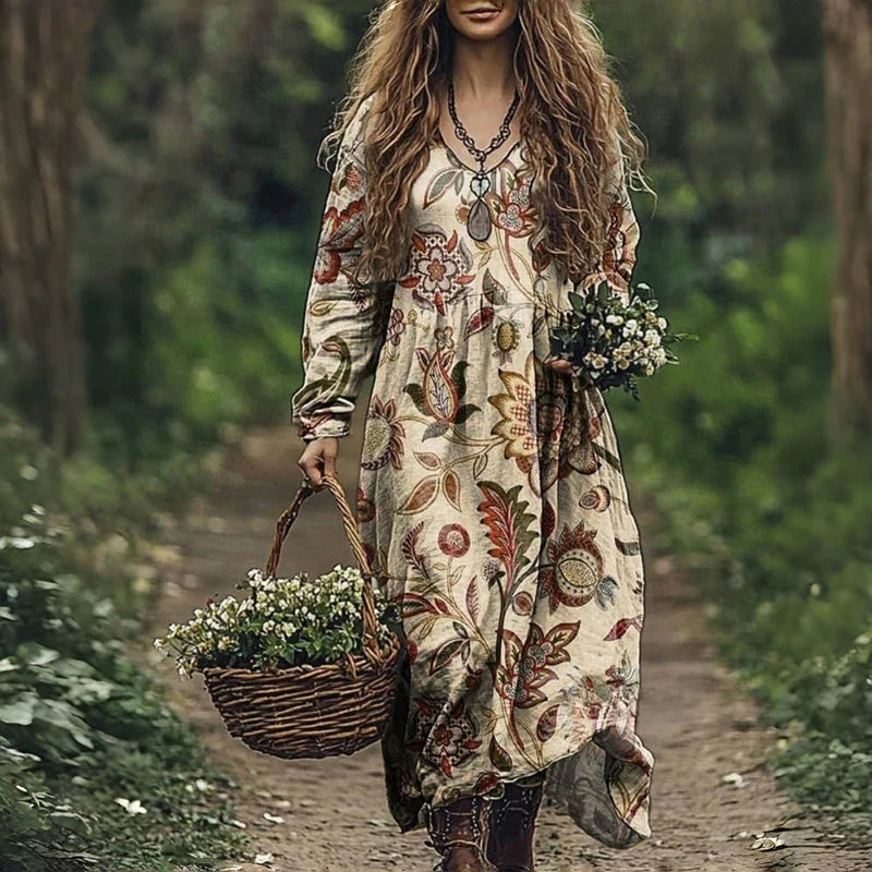 Naiara | Vestido vintage con estampado floral