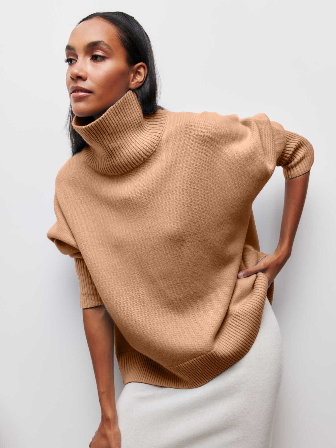 Blusa de malla con cuello alto Diane