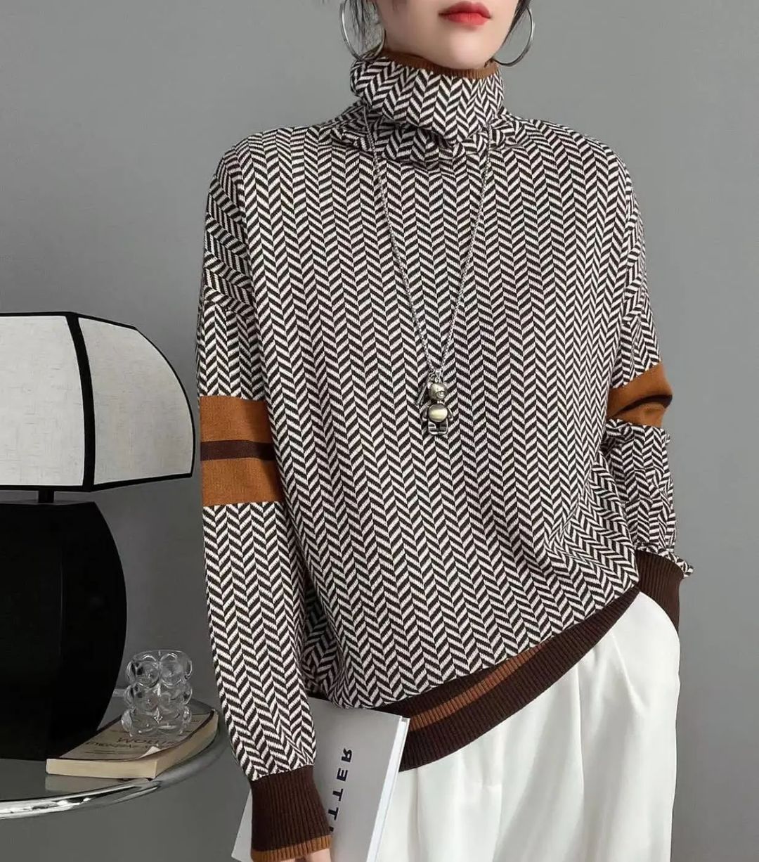 Blusa de malla con cuello alto Janni