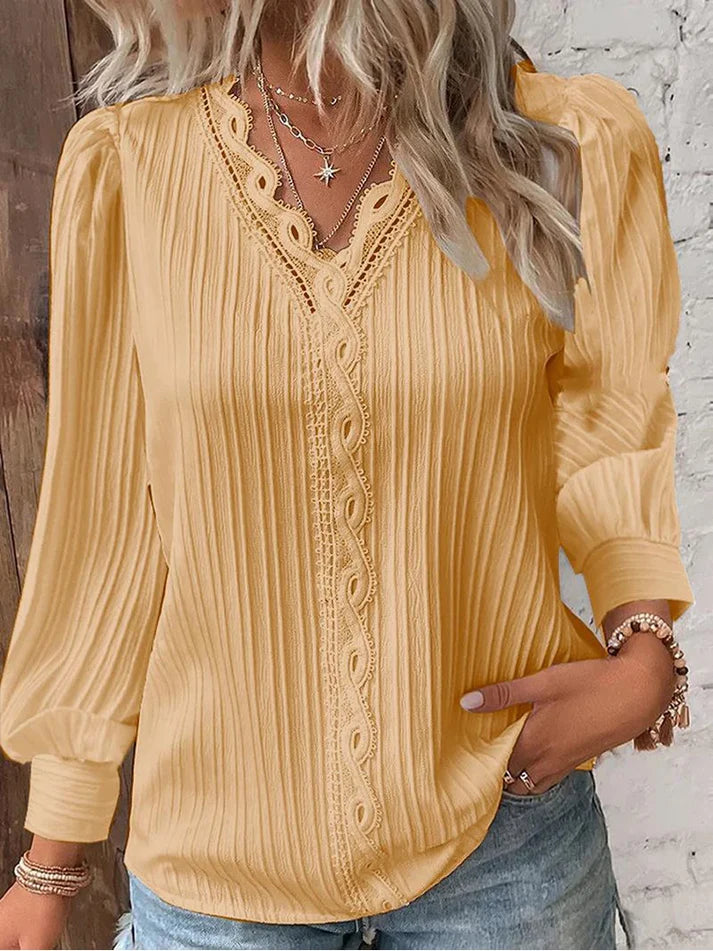 Martina | Blusa con Detalles de Encaje en Gasa