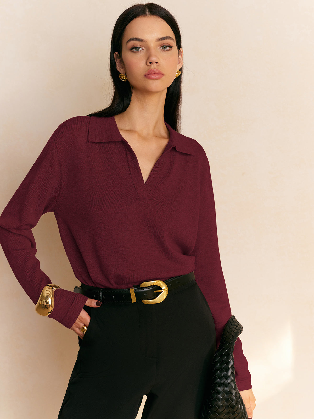 Suéter de cuello alto informal