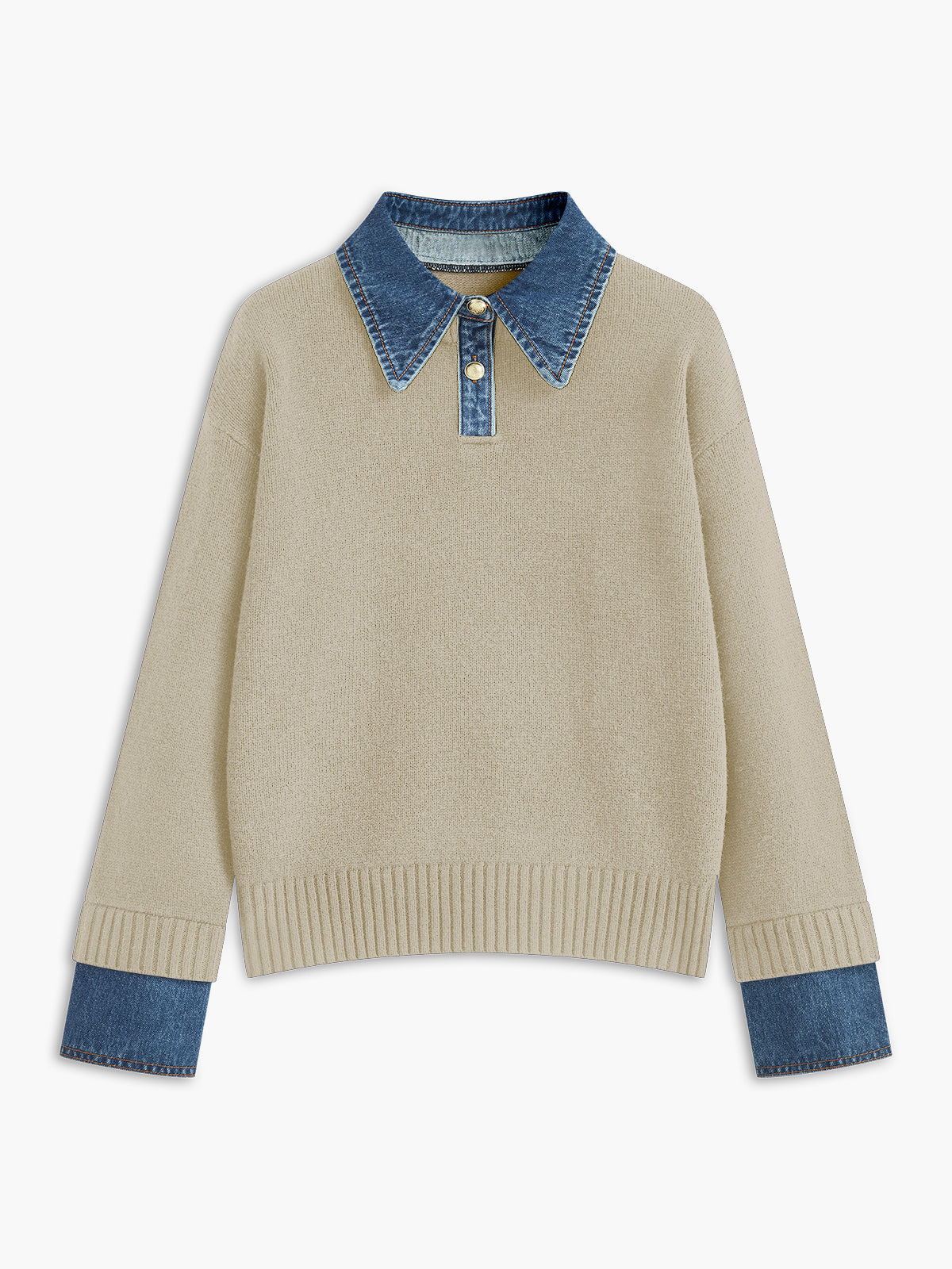 Suéter con solapa de panel 2 en 1