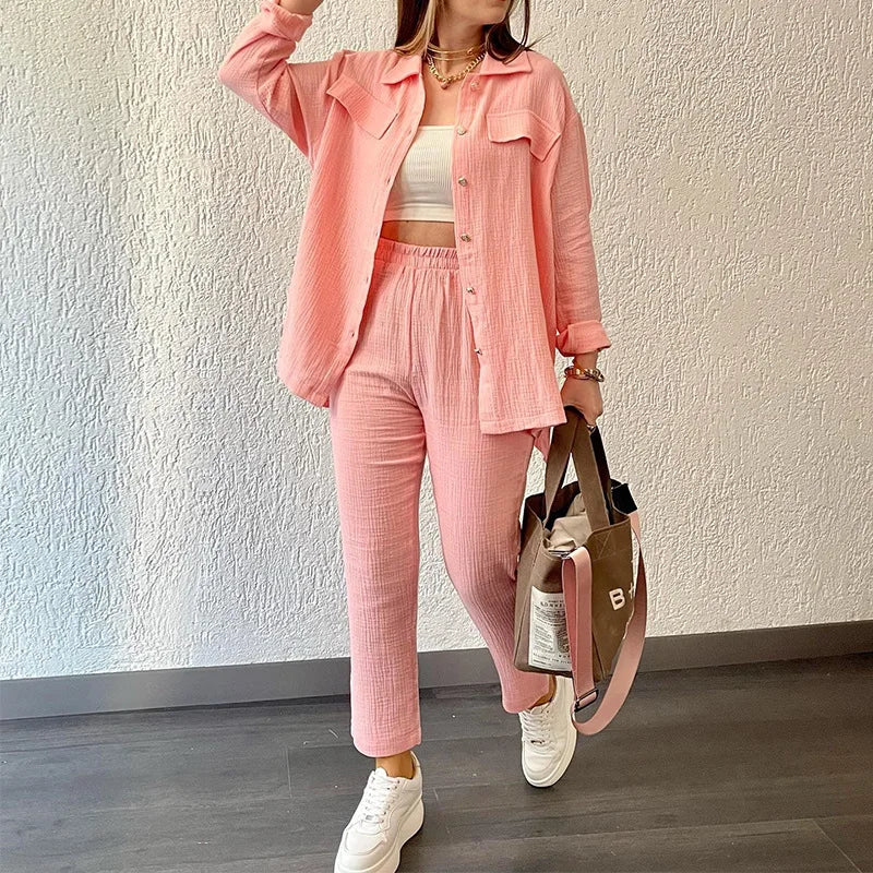 Conjunto Casual de Algodón Puro