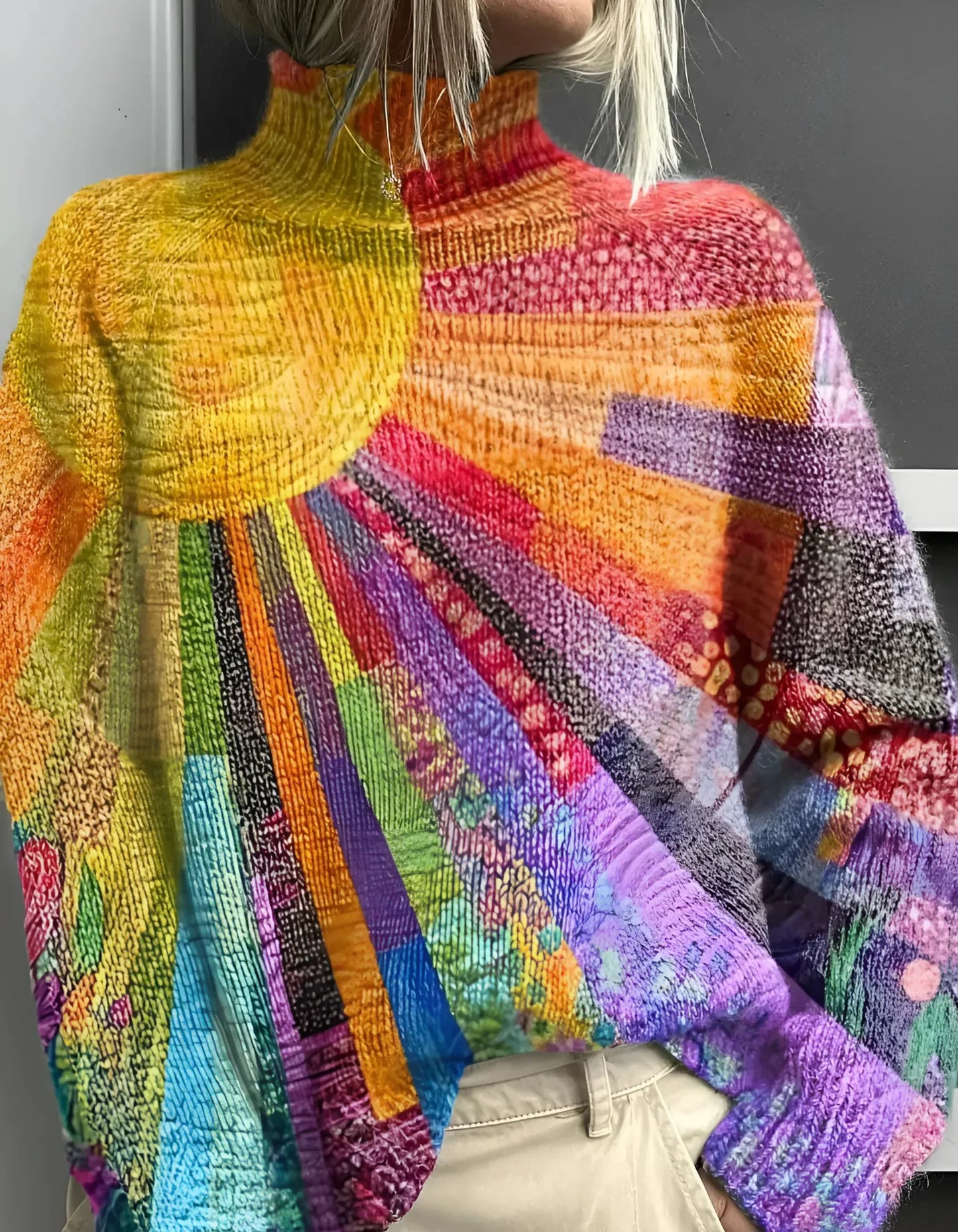 Alexa | Jersey de Cuello alto colorido y alegre.