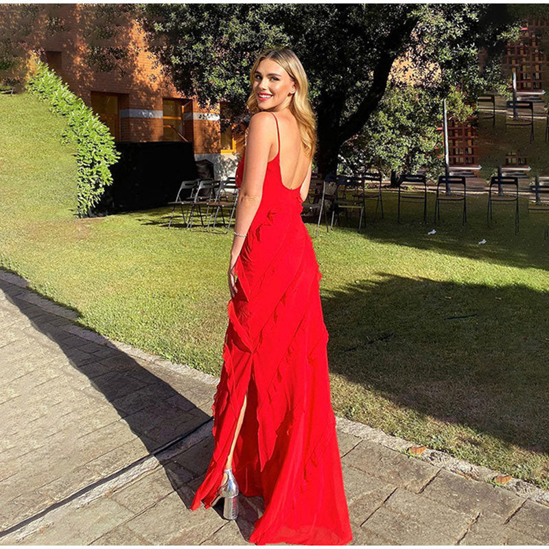 Isabella - Vestido Largo Elegante con Volantes