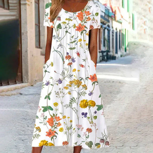 Vestido vintage con estampado floral