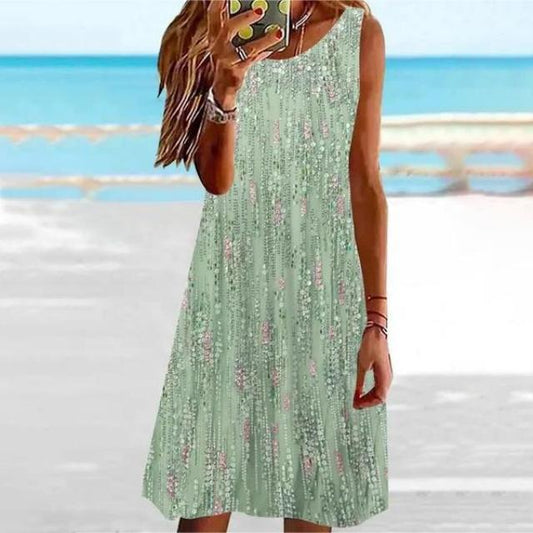Vestido casual floral sin mangas