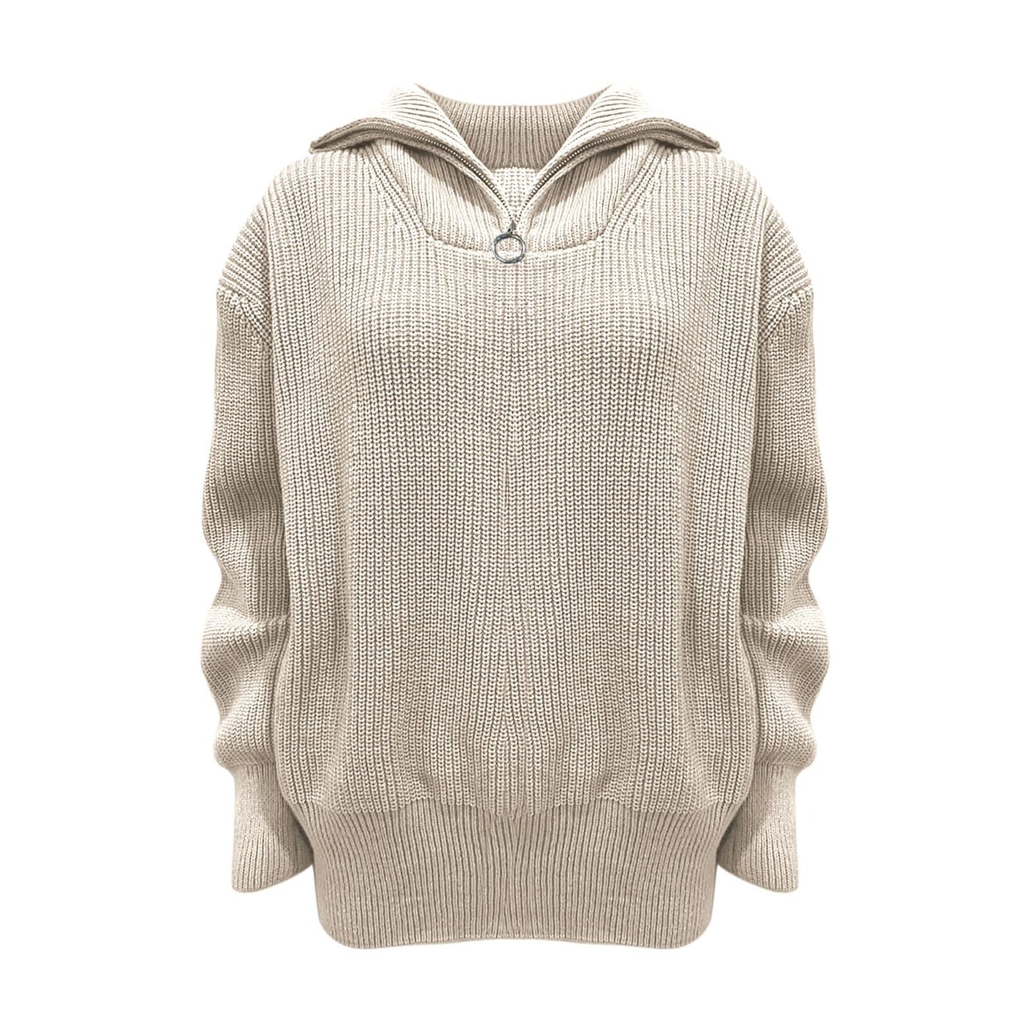 Jersey de punto con cuello alto y cremallera Ellie
