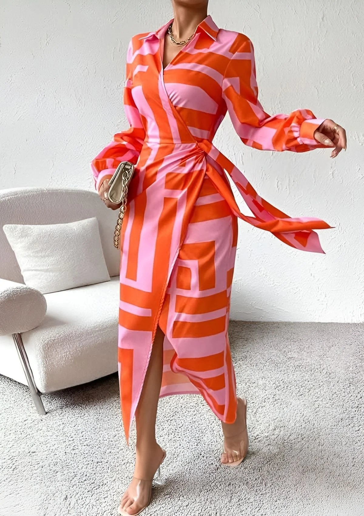 Amalia | Vestido Cruzado con Estampado