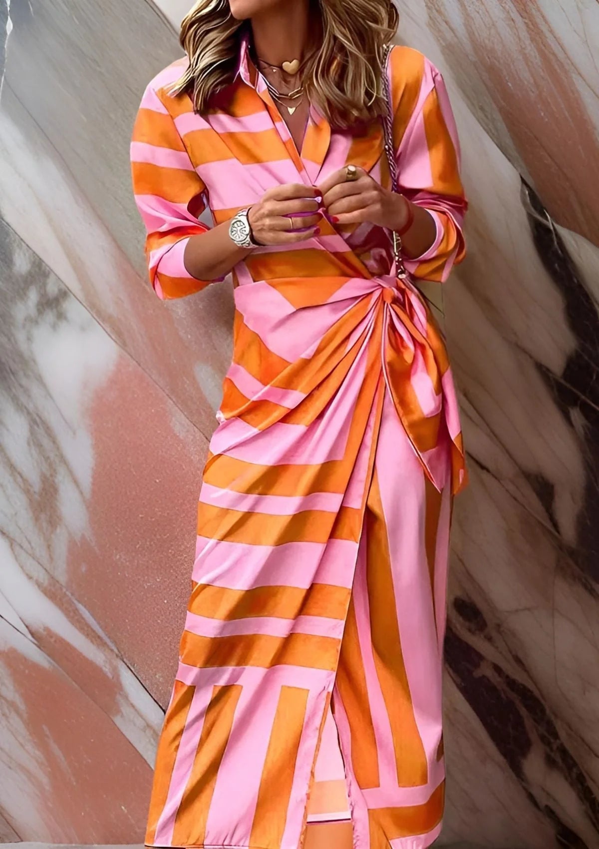 Amalia | Vestido Cruzado con Estampado