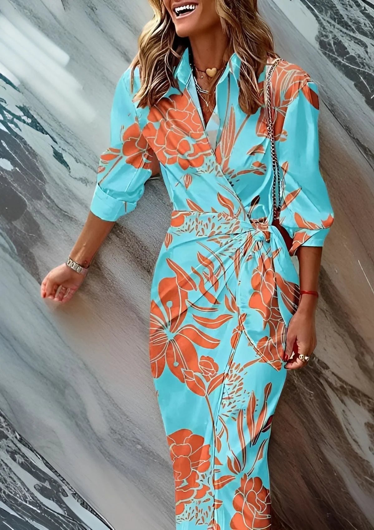 Amalia | Vestido Cruzado con Estampado