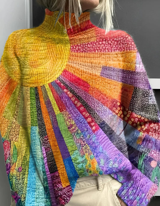 Alexa - Jersey de Cuello alto colorido y alegre.