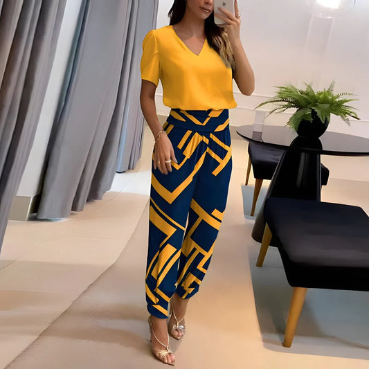 Alexandra | Conjunto de moda con blusa y pantalón