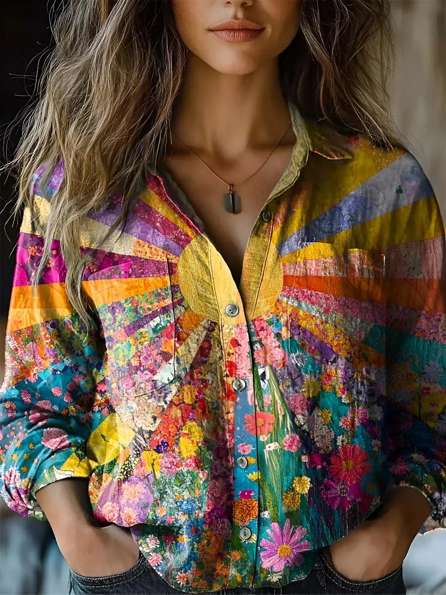 Carla™ | Blusa inspirada en girasoles