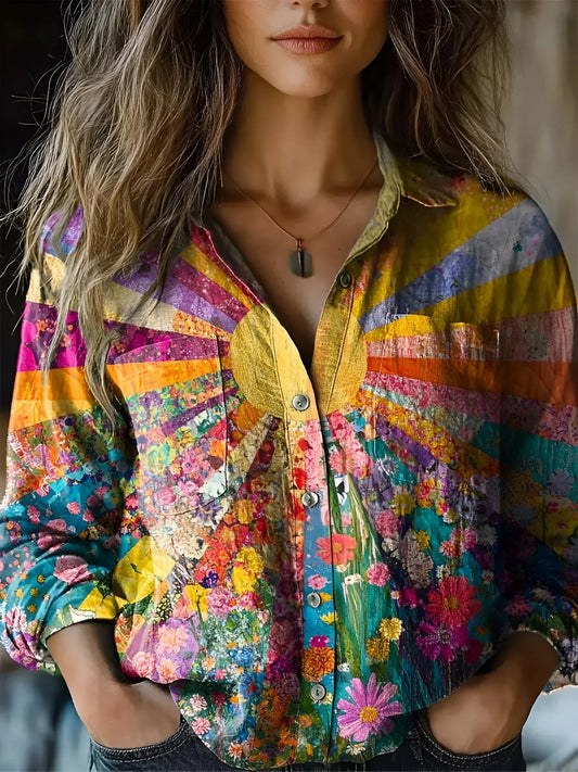 Carla™ | Blusa inspirada en girasoles
